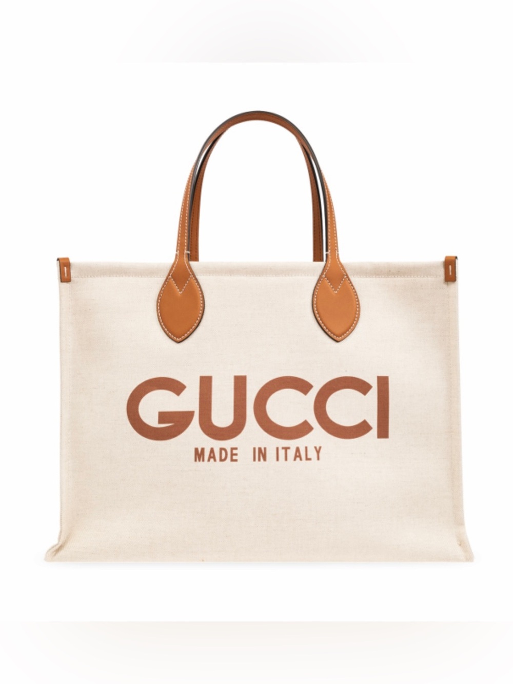 GUCCI logo printed medium canvas shopper tote shoulder bag